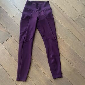 ALO Yoga Ribbed Airlift High-Waist 7/8 Enchanted Legging Dark Plum XS